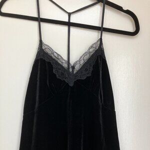 Black H&M Velvet and Lace Tank Top